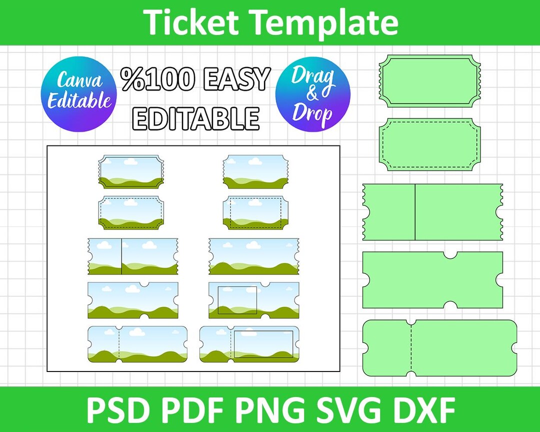 Ticket SVG PNG | Ticket Template Svg | Empty Event Ticket | Coupon Cut ...