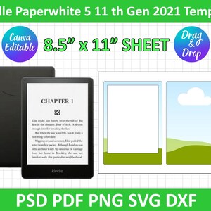 Kindle Paperwhite 5 11 th Gen 2021 Template, Paperwhite Template, Paperwhite Sublimation, Ebook E-reader Template, Cricut, Silhouette, Canva
