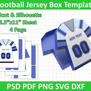 Football Jersey Box Football SVG DXf PNG SVG file for Cricut and Silhouette Tshirt Box svg 3D Gift Box Favour Box Favor Template