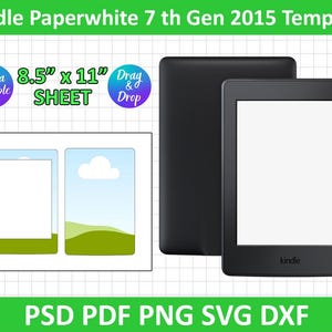 Kindle Paperwhite 7 th Gen 2015 Template, Kindle Skin Template, Clear Case Insert Template, E-reader Template, Paperwhite Sublimation, Canva