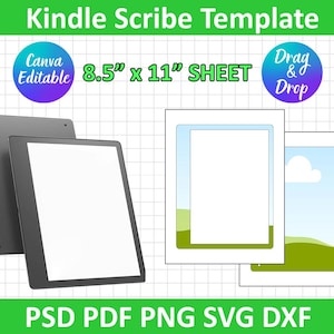 Modello Kindle Scribe, Modello Paperwhite, Sublimazione Paperwhite, E-book, Ebook, Canva modificabile, Modello e-reader, Cricut, Silhouette