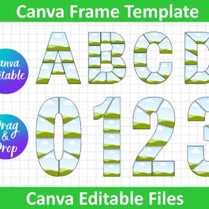 Canva Templates, Canva Photo Collage Letters, Editable Canva template for a numbered photo collage frame, anniversaries, ideal for birthdays
