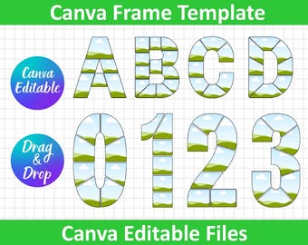 Plantillas de Canva, Letras de collage de fotos de Canva, Plantilla editable de Canva para un marco de collage de fotos numerado, aniversarios, ideal para cumpleaños