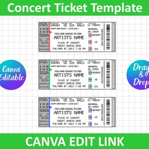 Ticketmaster Ticket | Concert Ticket Template | Surprise Concert Tickets | Gift for her/him | Birthday Gift | Custom Event Ticket