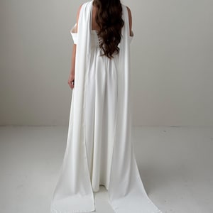 Wedding Scarf with train, Bridal Neck Scarf, Wedding Scarf Accessory, Detached neck scarf, wedding accessories, Sheer Bridal Wrap, Chiffon