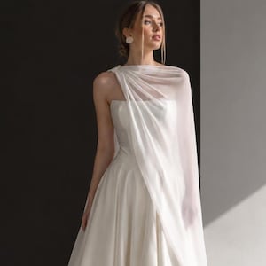 stretch chiffon ivory long one shoulder dress Women's Poetic Charm Light Ivory Asymmetric One Shoulder Maxi Dress | Size: L