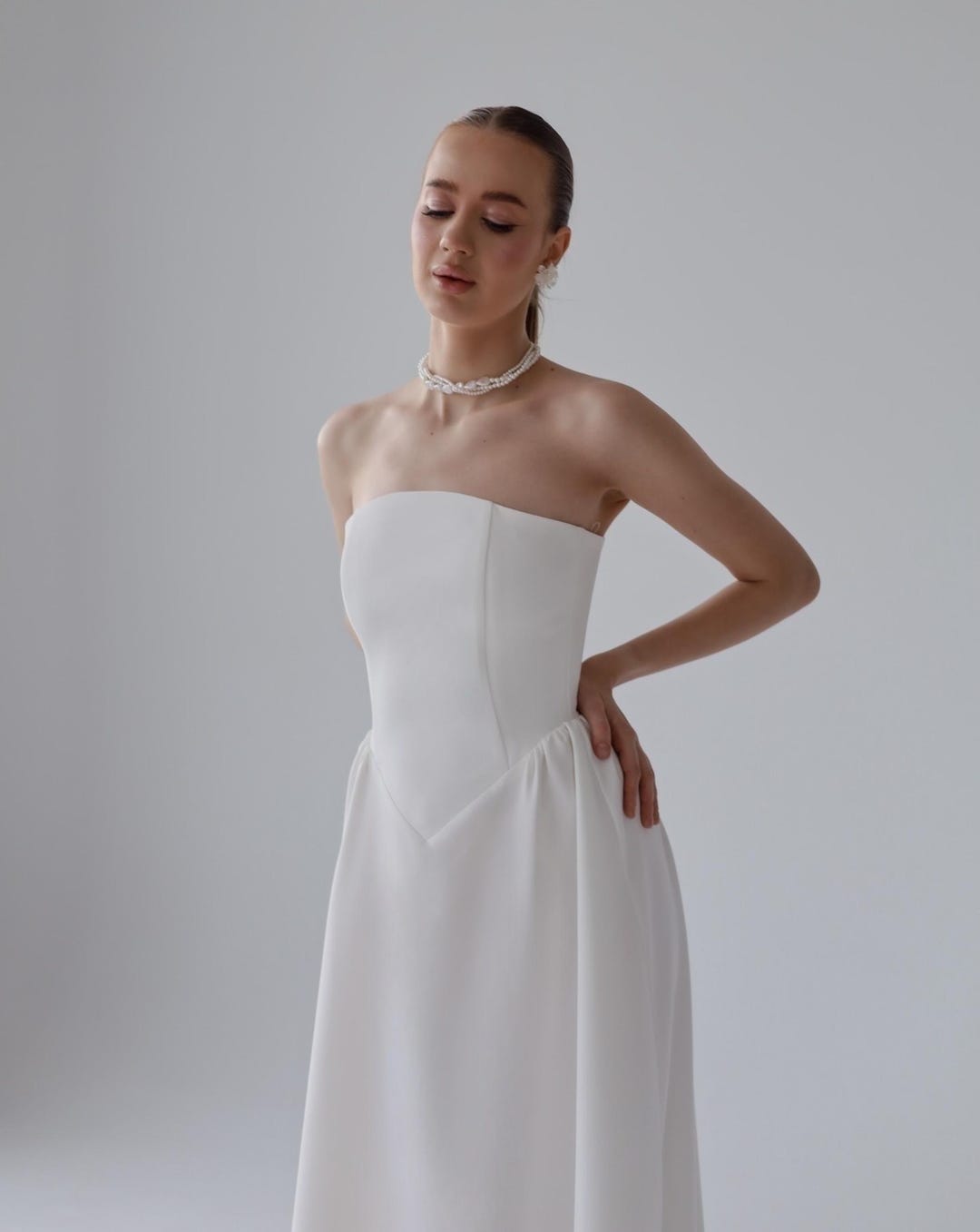 Midi Corset Wedding Dress | Elopement Dress | Reception Dress ...