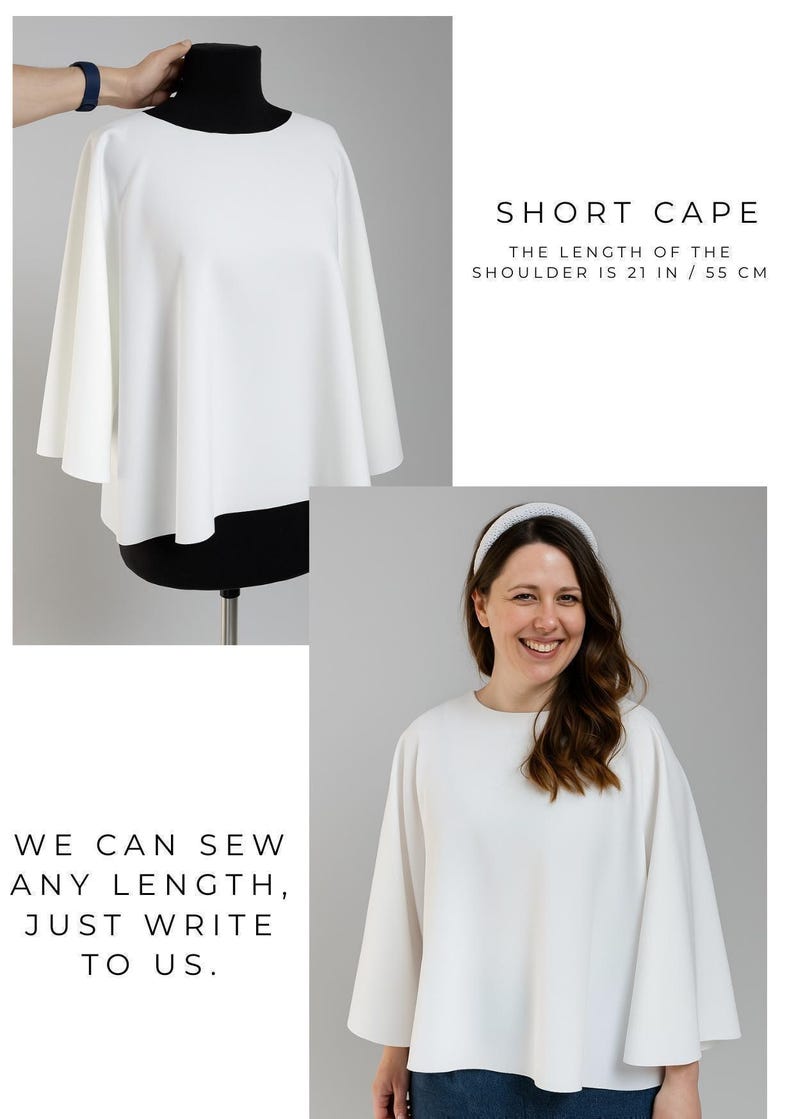 White wedding cape, White shawl, Chiffon Bridal Cape,Off-white Bridal Cape,Long Cape Train, image 8