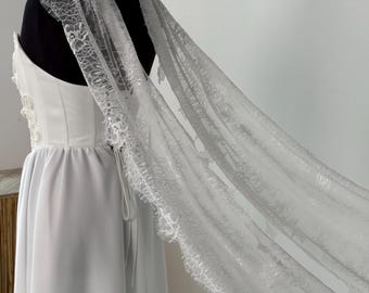 Wedding Lace Scarf Long, Bridal Shoulder Shawl Custom made, Boho Wedding Cape