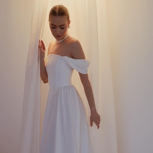 green emerald velvet dress Drop Waist Strapless Mikado Dress Francesca Custom (0-12 US, 32-44 EU) / Off-White