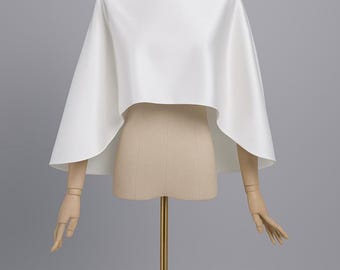 Satin Wedding Shawl,Bridal Cape, Opaque wedding cape, Custom Length/Width Wedding Scarf, Wedding Cover Up, Bridal Wedding Shrug