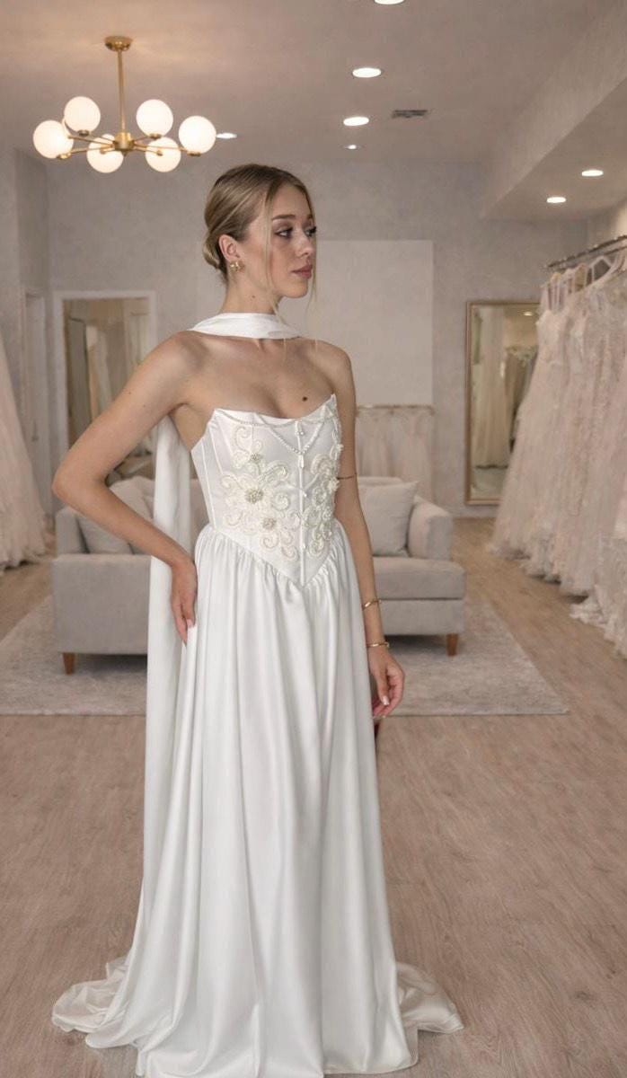 White Silk Chiffon Dress