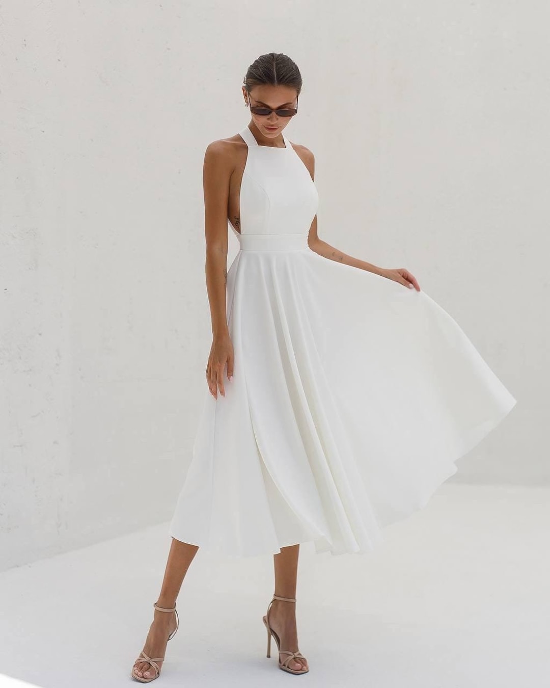 Midi Cocktail Dress for Wedding , Rehearsal Dinner Dress, Elopement ...