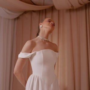 Basque waist wedding dress train, Detachable sleeves for wedding dress, Wedding 3 in 1 dress , Modest wedding dress TRANSFORMER , reception