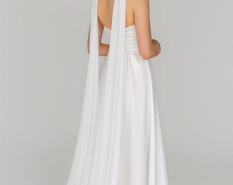 Chiffon Crepe Bridal Neck Scarf: Modern Wedding Shawl