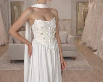 Pañuelo de novia para el cuello, accesorio para boda / Pañuelo de cuello desmontable / Pañuelo de novia para el cuello / Chal de novia de gasa / Chal de novia transparente