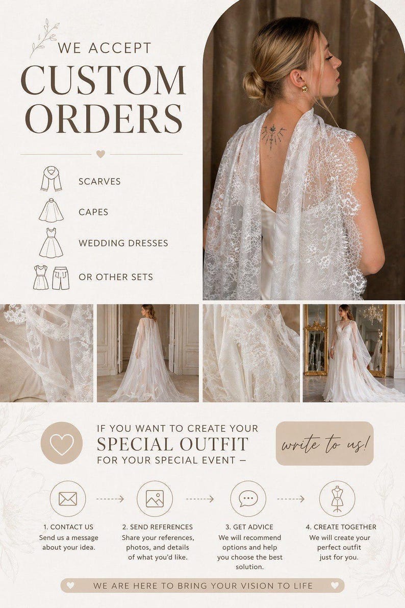 Bridal Chiffon Cape with High Neck & Draped Sleeves image 5