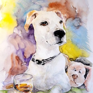 Watercolor pet portrait, dog painting, dog lover gift, cat portrait, hand painted pet, custom pet portrait, personalized gifts, dog mom