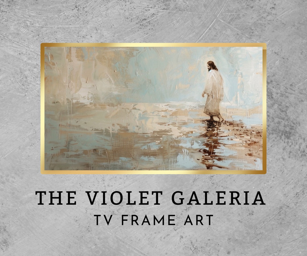 Jesus Christ Walking on Water | Neutral TV Frame Art | Digital Download ...