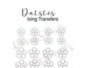Daisies Spring Icing Transfer Sheet Digital File