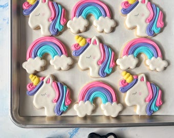 Unicorn cookie cutter & Rainbow