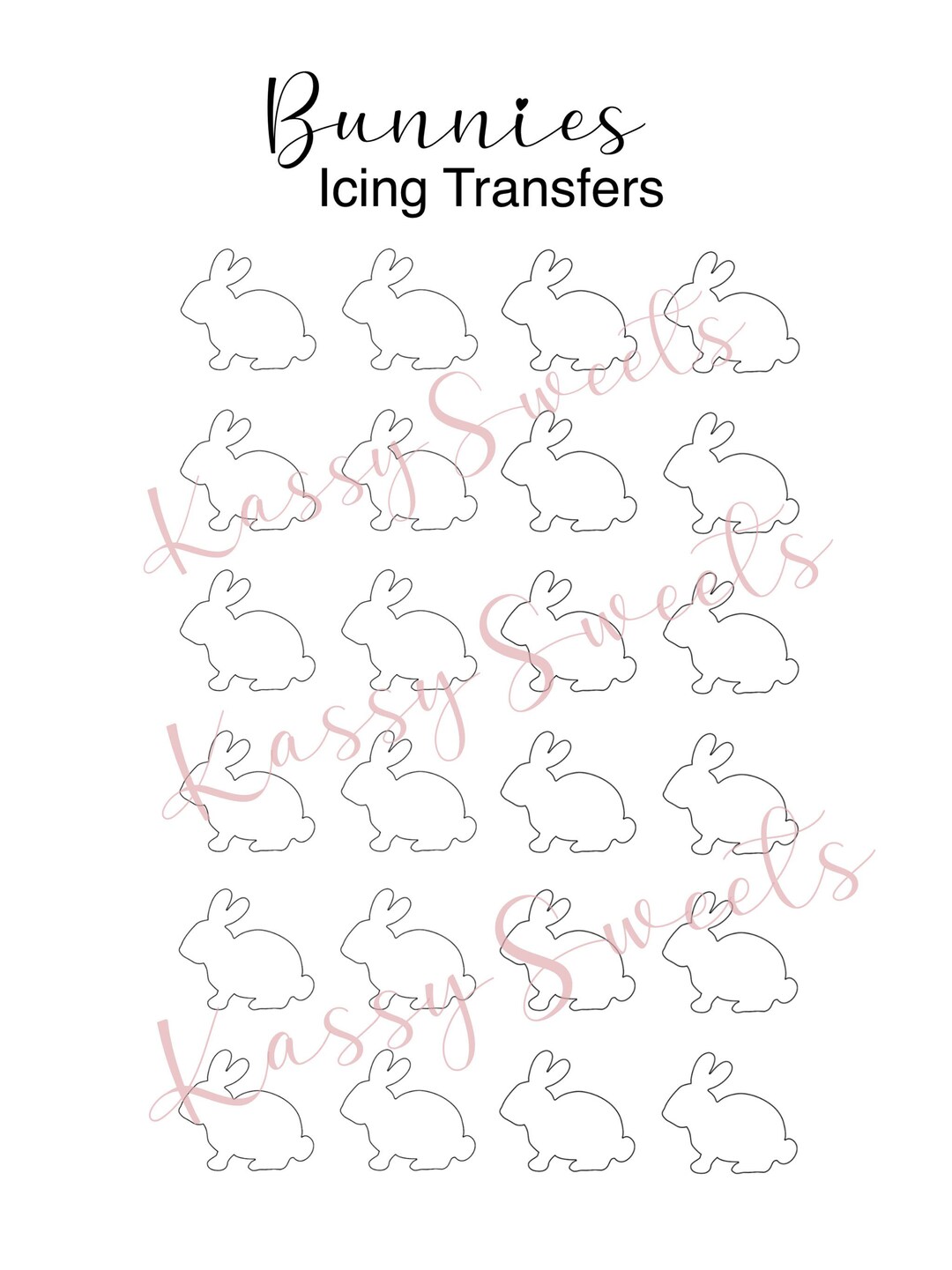 Bunny Icing Cookie Transfer - Etsy