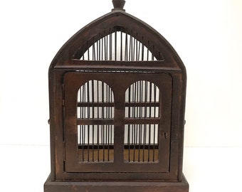 Vintage Wooden Bird Cage