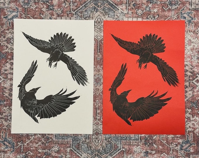 Dancing Crows A3 Print