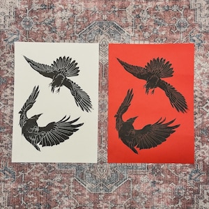Dancing Crows A3 Print