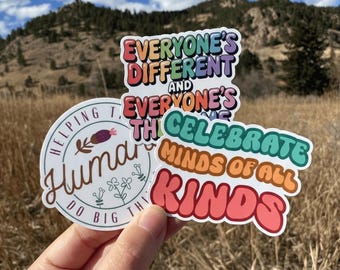 Pacchetto di adesivi per la promozione della neurodiversità / Adesivi per laptop e notebook su autismo, BCBA, RBT e educazione speciale.