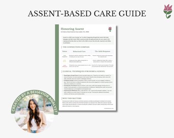 Assent Based Care Sheet, Child Assent Tracker for ABA + Therapy Session Visual, Printable, Behavior Analyst Designed