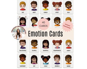 Flashcard sulle emozioni per bambini: strumento di apprendimento socio-emotivo, carte sui sentimenti in classe, risorse per l'istruzione e la consulenza