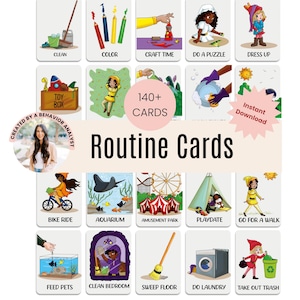 Cartes du programme quotidien pour les enfants, programme visuel, tableau du programme des tout-petits pour les enfants, tableau des tâches ménagères