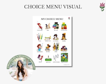 Choice Board Printable, AAC Communication Board for Kids + Visual Choice Cards, Autism Resources, Behavior Analyst Designed