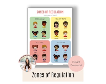 Zone di regolazione per bambini, regolazione emotiva, angolo della calma, opere d'arte sui sentimenti e l'ansia, bambini che si autoregolano, consulente scolastico