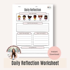 Reflexión diaria para niños, control de salud mental, diario de gratitud para niños, diario de reflexión para niños, rincón de calma, diario de terapia