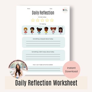 Reflexión diaria para niños, control de salud mental, diario de gratitud para niños, diario de reflexión para niños, rincón de calma, diario de terapia