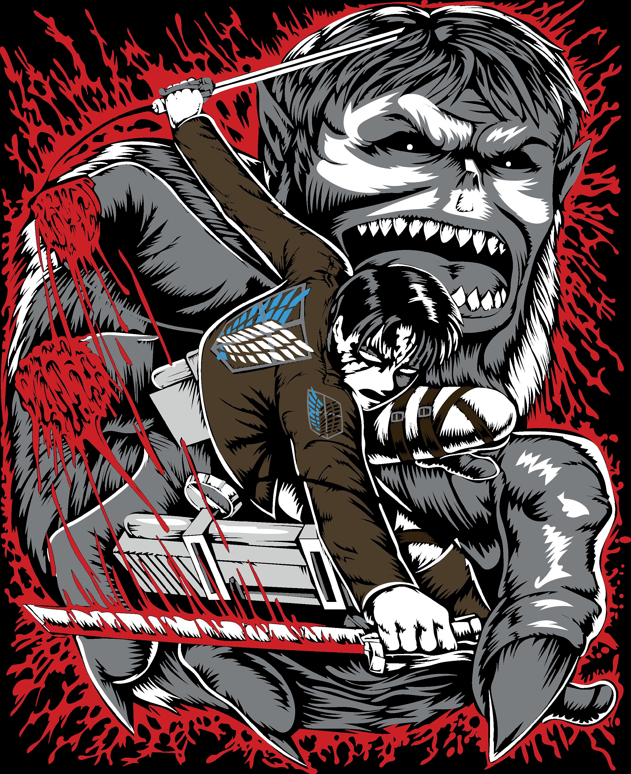 AOT Design Attack on Titan Anime Inspired Digital Files Ready to Print ...