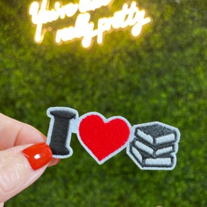 I Love Books Embroidered Patch