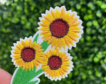 Parche bordado de ramo de girasoles