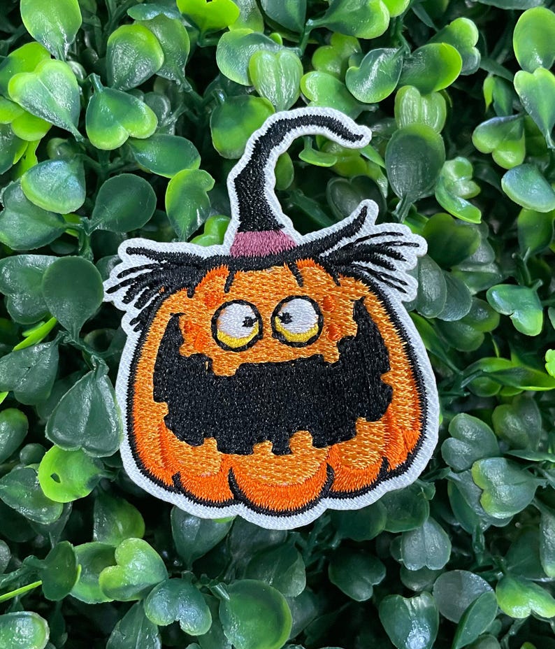 Goofy Jack-o'-lantern Embroidered Patch - Etsy