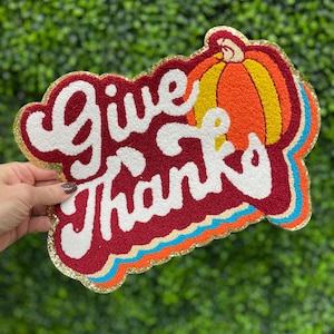 Parche de chenilla Give Thanks