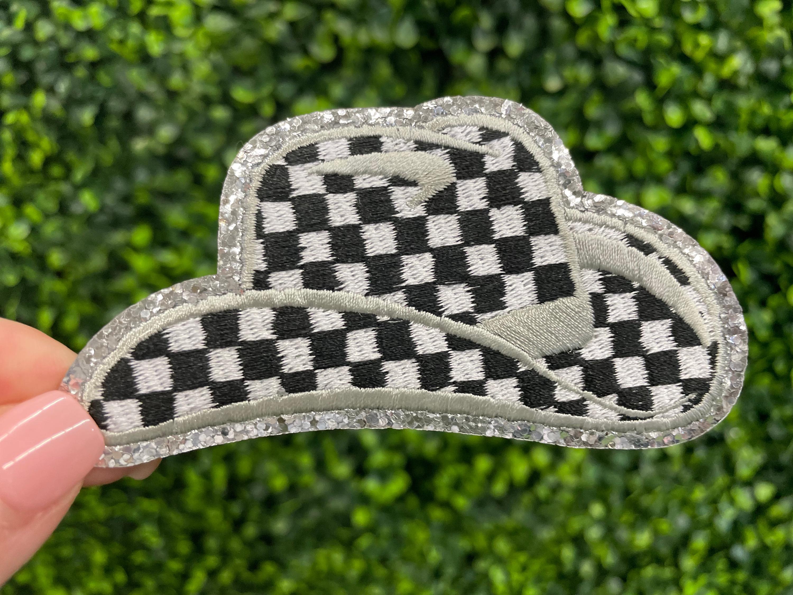 Checkerboard Cowboy Hat Patch - Etsy display picture 1