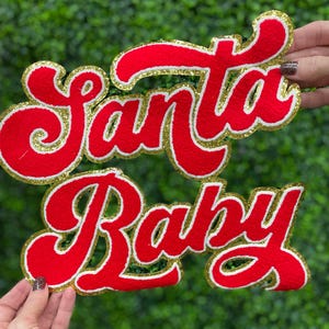 Red Santa Baby Glitter Chenille Patch