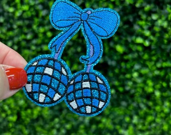 Cherry Glitter Disco Ball Patch