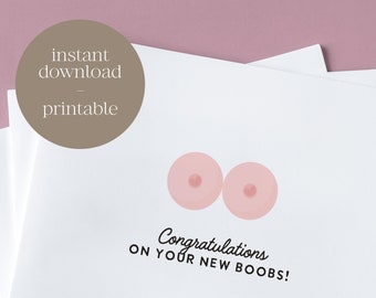 Printable Congratulations Breast Surgery Card | Instant Digital Download