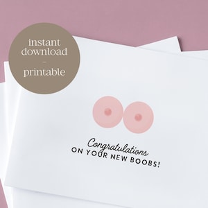 Printable Congratulations Breast Surgery Card | Instant Digital Download