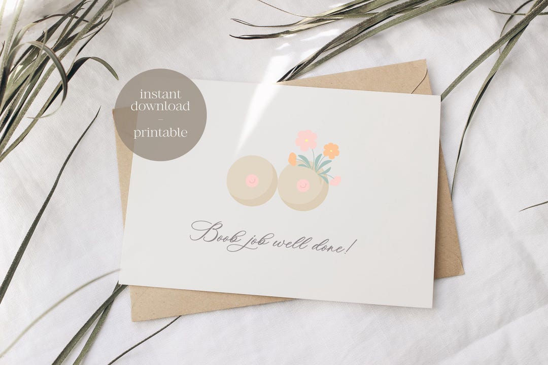 Funny Boob Job Well Done Card Digital Instant Download Greeting Printable - Etsy