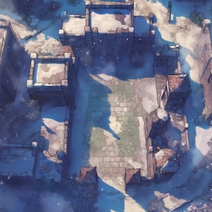 Winter Ruins Maps, DnD Karten, Ruinen, Arktis, Eis, D&D, Fantasy Maps, Gridded Maps, Roll20, Dungeon Master, printable Karte, digitale Karte