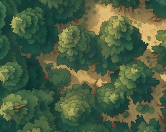 Forest Battlemaps, Forest Road, DnD Maps, D&D, Pathfinder, Gridded Maps, Roll20, Dungeon Master, printable dnd tile, digital map, 5e, VTT